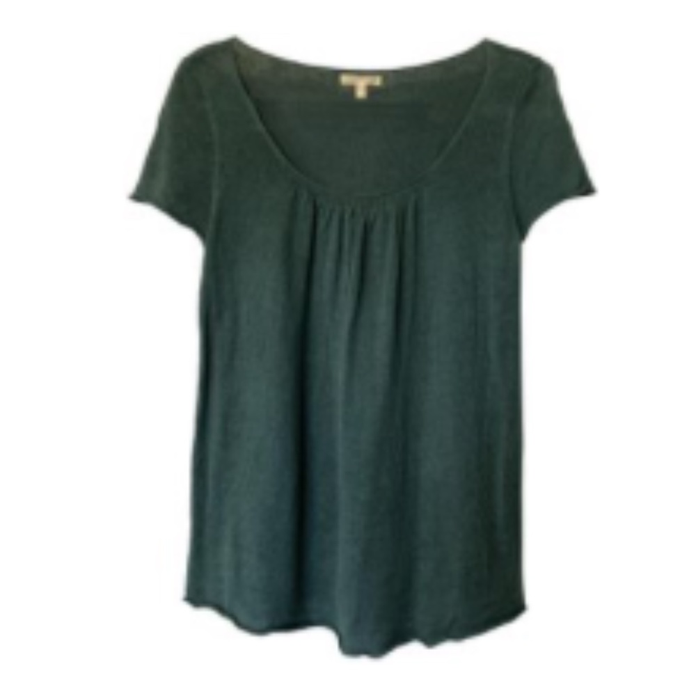 Eileen Fisher Green 100% Linen Sweater S